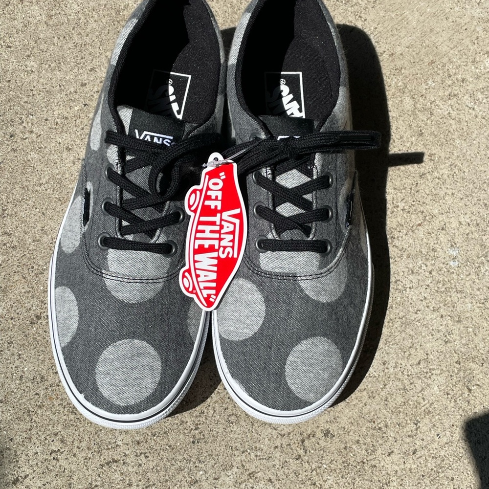 Vans Gray Polka Dot Sneakers Low-Top Casual